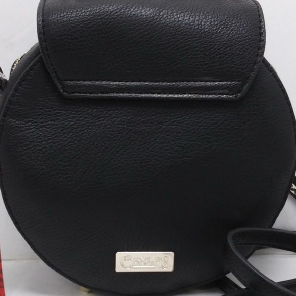 CARLOS SANTANA Lion’s Head Doorknocker Black & Gold Round Faux Leather Bag RARE! - Picture 3 of 8